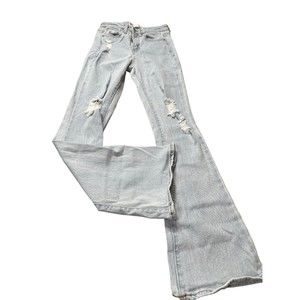RSQ Jeans Womens High Rise Flare 1/w 25 distressed stretch